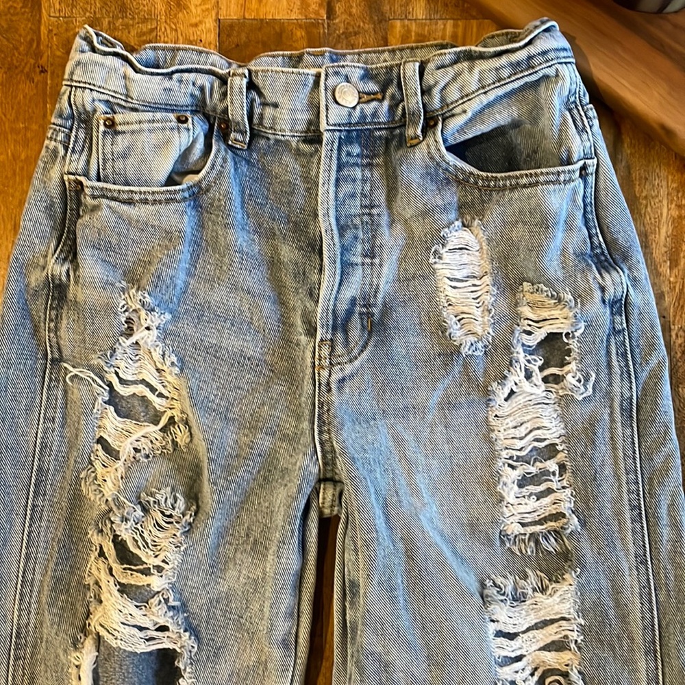 Blue ripped jeans